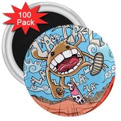 Illustration Characters Comics Draw 3  Magnets (100 Pack) by Celenk