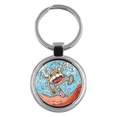 Illustration Characters Comics Draw Key Chains (round)  by Celenk