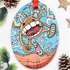 Illustration Characters Comics Draw Oval Ornament (two Sides) by Celenk