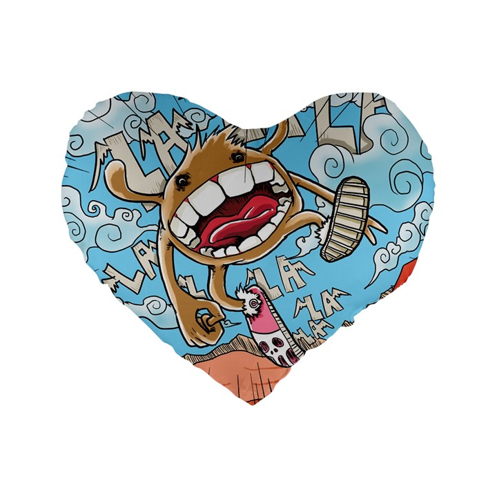 Illustration Characters Comics Draw Standard 16  Premium Heart Shape Cushions