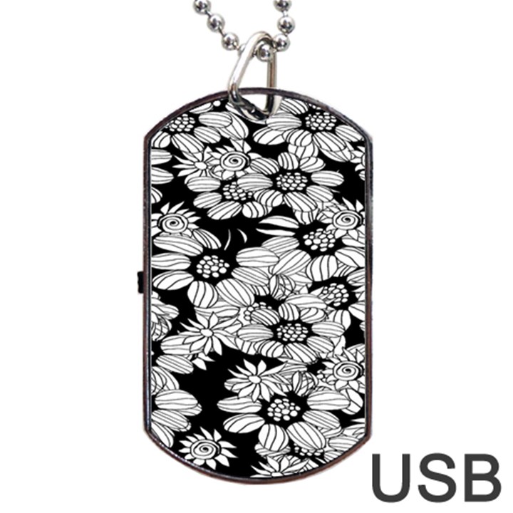 Mandala Calming Coloring Page Dog Tag USB Flash (One Side)