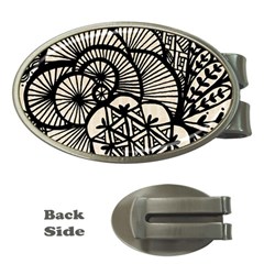 Background Abstract Beige Black Money Clips (oval)  by Celenk