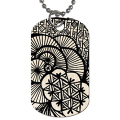 Background Abstract Beige Black Dog Tag (one Side) by Celenk