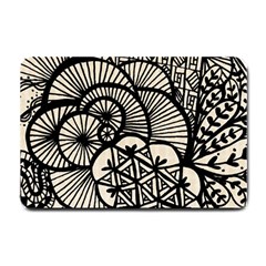 Background Abstract Beige Black Small Doormat  by Celenk