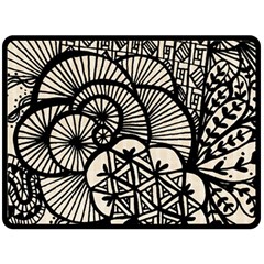 Background Abstract Beige Black Fleece Blanket (large)  by Celenk