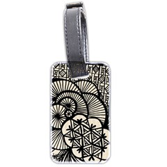 Background Abstract Beige Black Luggage Tags (two Sides) by Celenk