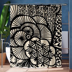 Background Abstract Beige Black Shower Curtain 60  X 72  (medium)  by Celenk