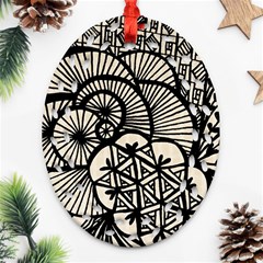 Background Abstract Beige Black Ornament (oval Filigree) by Celenk