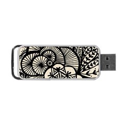 Background Abstract Beige Black Portable Usb Flash (one Side) by Celenk