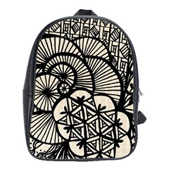 Background Abstract Beige Black School Bag (xl) by Celenk