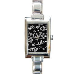 Wedding Chalkboard Icons Set Rectangle Italian Charm Watch