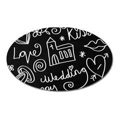 Wedding Chalkboard Icons Set Oval Magnet