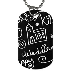 Wedding Chalkboard Icons Set Dog Tag (One Side)