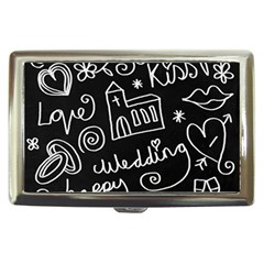 Wedding Chalkboard Icons Set Cigarette Money Cases