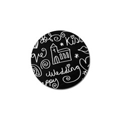 Wedding Chalkboard Icons Set Golf Ball Marker