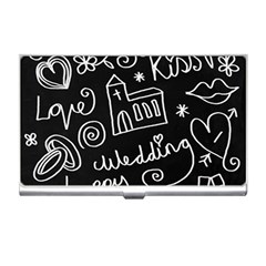 Wedding Chalkboard Icons Set Business Card Holders