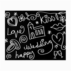 Wedding Chalkboard Icons Set Small Glasses Cloth