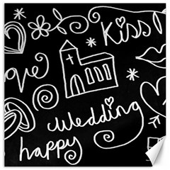 Wedding Chalkboard Icons Set Canvas 12  x 12  