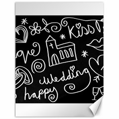 Wedding Chalkboard Icons Set Canvas 12  x 16  