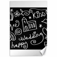 Wedding Chalkboard Icons Set Canvas 20  x 30  