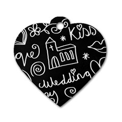 Wedding Chalkboard Icons Set Dog Tag Heart (One Side)