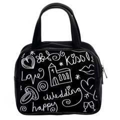 Wedding Chalkboard Icons Set Classic Handbags (2 Sides)