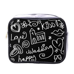 Wedding Chalkboard Icons Set Mini Toiletries Bags