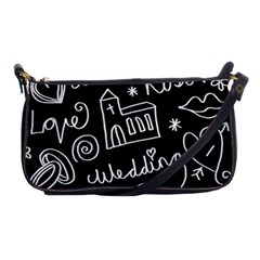 Wedding Chalkboard Icons Set Shoulder Clutch Bags