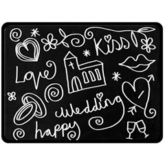 Wedding Chalkboard Icons Set Fleece Blanket (Large) 