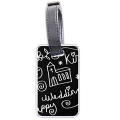 Wedding Chalkboard Icons Set Luggage Tags (One Side) 