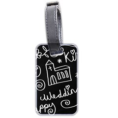 Wedding Chalkboard Icons Set Luggage Tags (Two Sides)