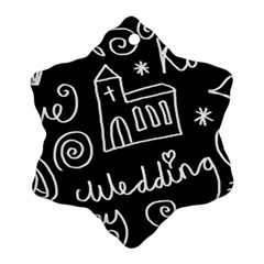 Wedding Chalkboard Icons Set Snowflake Ornament (Two Sides)