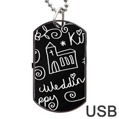 Wedding Chalkboard Icons Set Dog Tag Usb Flash (two Sides)