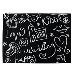 Wedding Chalkboard Icons Set Cosmetic Bag (XXL) 