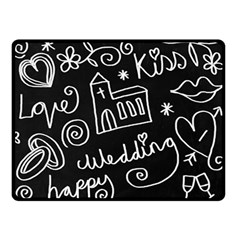 Wedding Chalkboard Icons Set Double Sided Fleece Blanket (Small) 