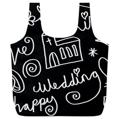 Wedding Chalkboard Icons Set Full Print Recycle Bags (L) 