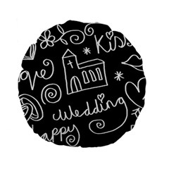 Wedding Chalkboard Icons Set Standard 15  Premium Flano Round Cushions