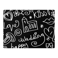 Wedding Chalkboard Icons Set Double Sided Flano Blanket (Mini) 