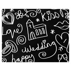 Wedding Chalkboard Icons Set Double Sided Flano Blanket (Medium) 