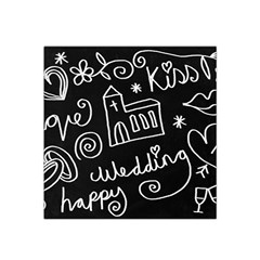 Wedding Chalkboard Icons Set Satin Bandana Scarf