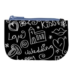 Wedding Chalkboard Icons Set Large Coin Purse