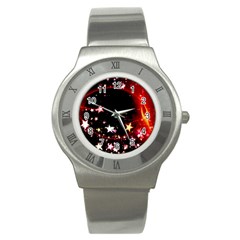 Circle Lines Wave Star Abstract Stainless Steel Watch