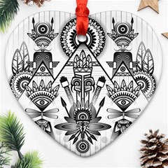 Ancient Parade Ancient Civilization Heart Ornament (two Sides) by Celenk