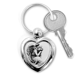 Stippling Drawing Dots Stipple Key Chains (heart)  by Celenk