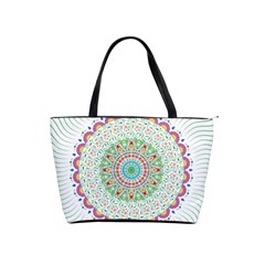 Flower Abstract Floral Shoulder Handbags by Celenk