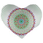 Flower Abstract Floral Large 19  Premium Flano Heart Shape Cushions Front