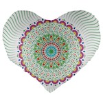 Flower Abstract Floral Large 19  Premium Flano Heart Shape Cushions Back