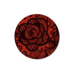 Background Abstract Red Black Magnet 3  (round) by Celenk