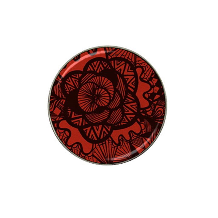 Background Abstract Red Black Hat Clip Ball Marker (10 pack)