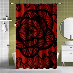 Background Abstract Red Black Shower Curtain 48  X 72  (small)  by Celenk